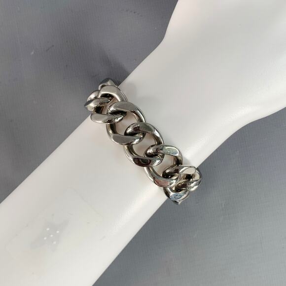 DOLCE & GABBANA Silver Tone Stainless Steel Chunky Chain Bracelet - Picture 1 of 5